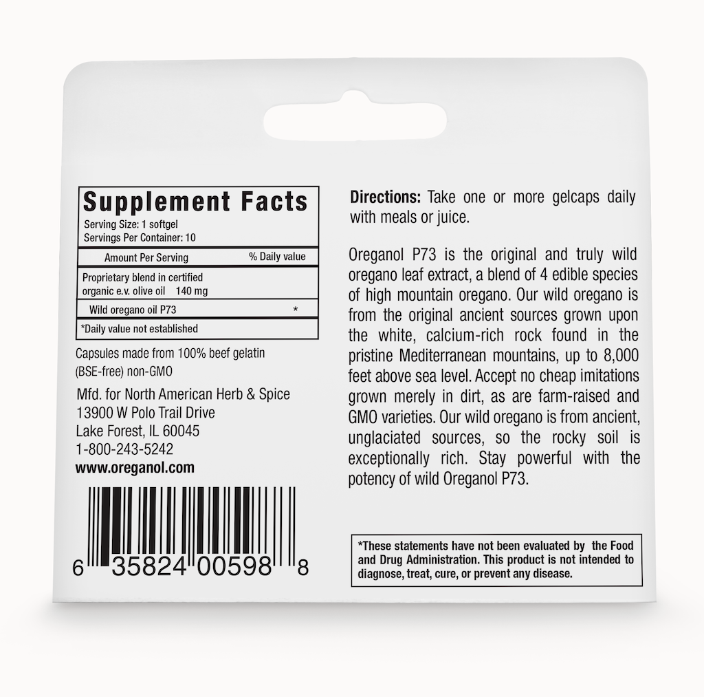 Oreganol Convenience Pack  - Oregano essential oil in gel caps